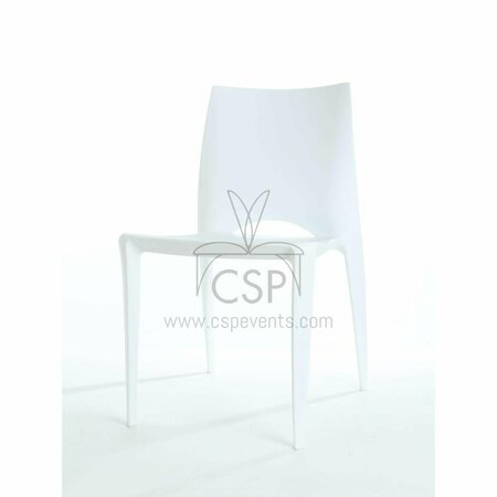 COMMERCIAL SEATING PRODUCTS RPP-Crescent-WH Crescent Polyproplylene Stackable Chair - White - 32 in. RPP-Crescent-WH-WEB1